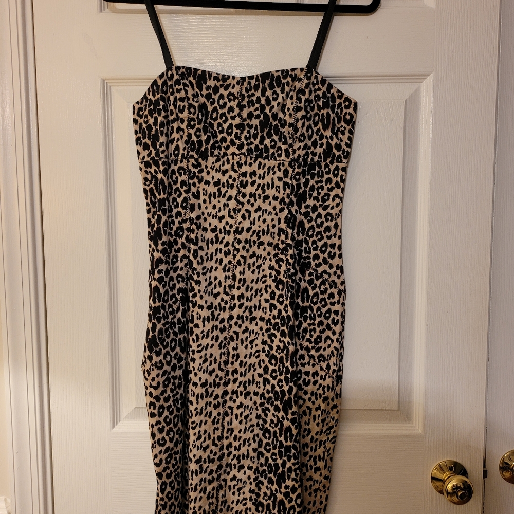 Sleeveless Dress, Small, Leopard Print